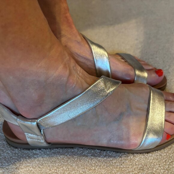Silver Strappy Sandals - Picture 2 of 3